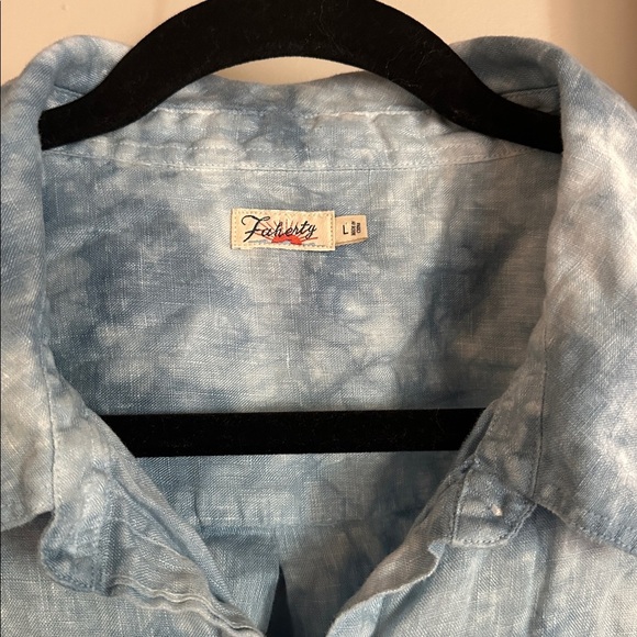 Faherty Malibu Tie Dye Linen Button Down Top - Picture 2 of 4